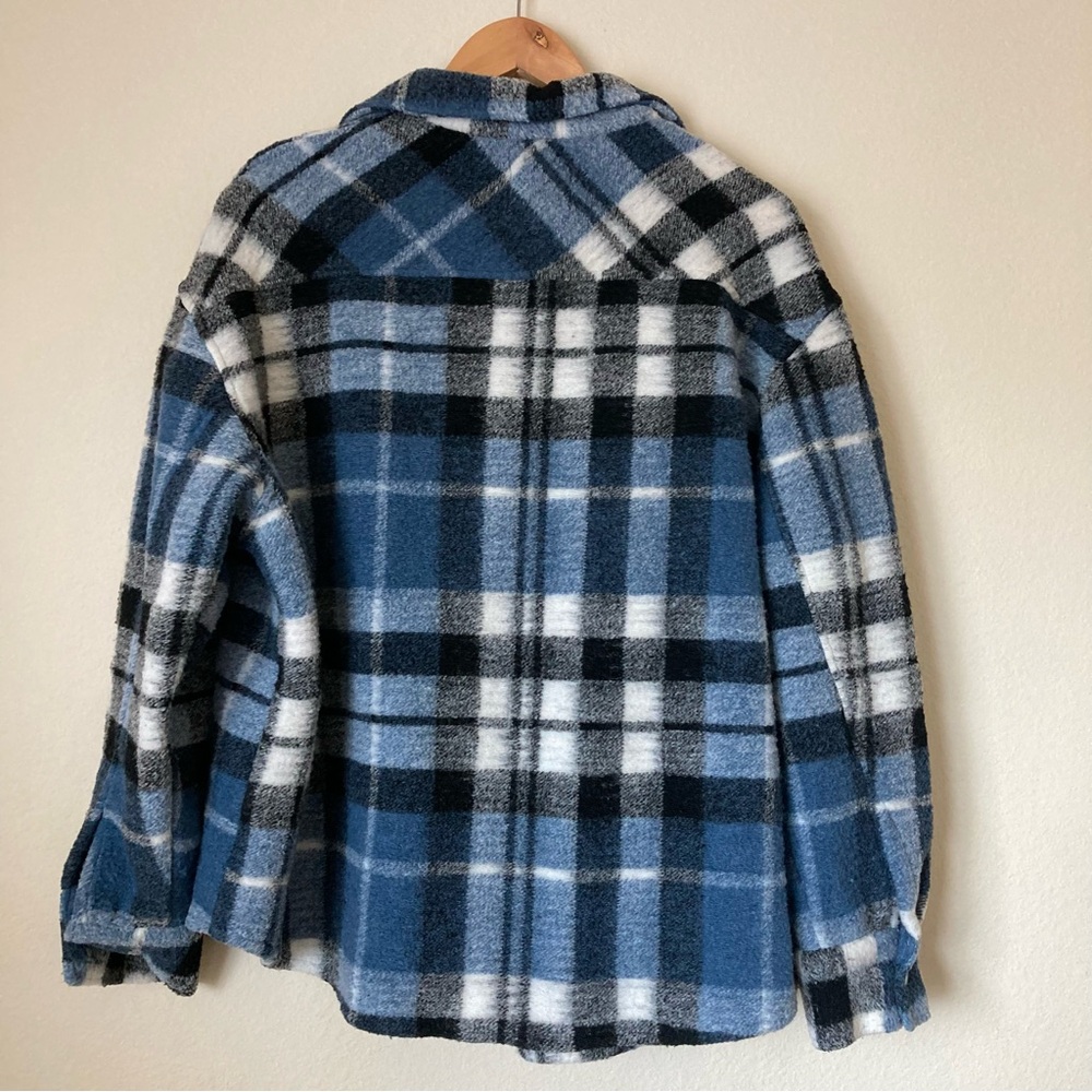 Zara Blue and White Plaid Utility Jacket - Picture 5 of 8